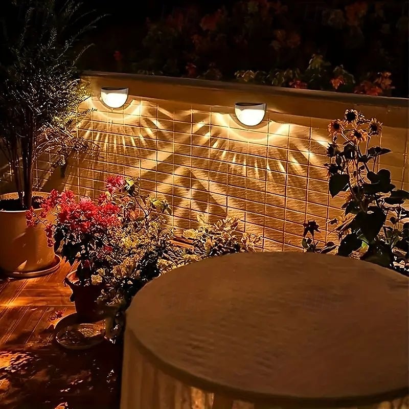 4 pezzi luce da parete solare impermeabile per esterni cortile giardino recinzione scala parete balcone recinzione illuminazione luce bianca luce calda radiante del 2025 a $16.49 –P13