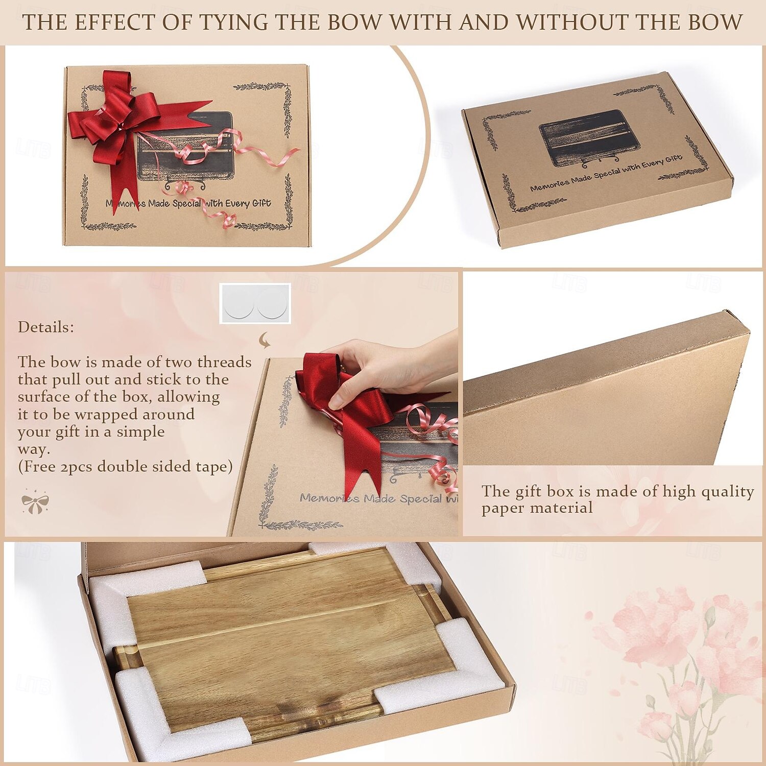 Personalized Acacia Wood Cutting Board Custom Best Gift for Mom - Photo and Text Engraving, Unique Design for Home Use or Gift, Perfect for Mother's Day, Father's Day 2025 - $38.99 –P6