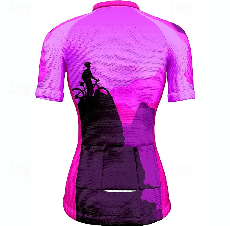 Women's Cycling Jersey Graphic Short Sleeve Bike Tee Tshirt Jersey with 3 Rear Pockets Mountain Bike MTB Quick Dry Anatomic Design Wicking Breathable Sports Blue Fuchsia Orange Clothing Apparel 2026 - $23.99 –P10
