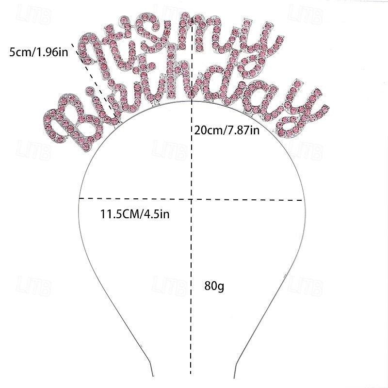 verjaardagsfeestje modieuze verjaardagsversieringen 2-delige set voor meisjes en vrouwen hoofdband en sjerp met 'it's my birthday' verkrijgbaar in meerdere kleurencombinaties 2025 - $9.99 –P2