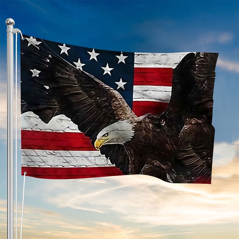 4 juli Utomhus Inomhus Med Öglor Patriotisk Flagga Självständighetsdagen Amerikansk Hus Gård Trädgårdsdekorationer Högtidsbanner Skylt 2026 - $11.99 –P1