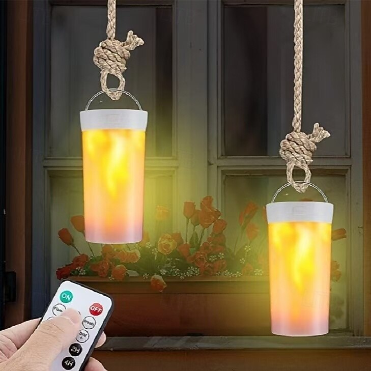 φωτιστικό led flame δημιουργική ατμόσφαιρα διακόσμηση παιδική μέρα αποκριών χριστουγεννιάτικο δώρο με τηλεχειριστήριο, κατάλληλο για υπαίθριο κάμπινγκ για πικνίκ φλόγα 2025 - $19.99 –P1