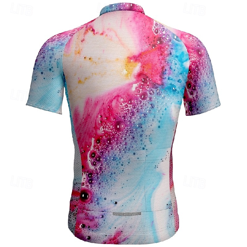 Herren Radtrikot Kurzarm Fahhrad T-Shirt Trikot mit 3 Gesäßtaschen Mountainbike MTB Atmungsaktiv Schnelltrocknend Anatomisches Design Feuchtigkeitsableitend Blau Fuchsie Farbverlauf Sport Bekleidung 2025 - $25.99 –P2