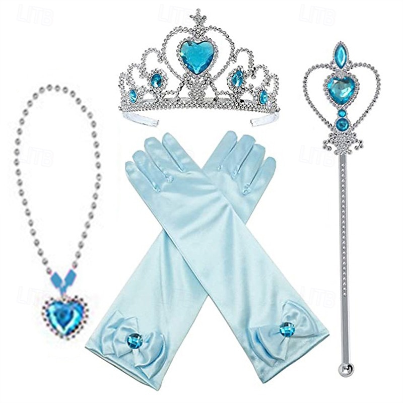 Niños bebés niñas congelados corona de aisha varita mágica guantes collar pendientes horquilla conjunto niñas accesorios de ropa de fiesta 2026 - $11.99 –P2