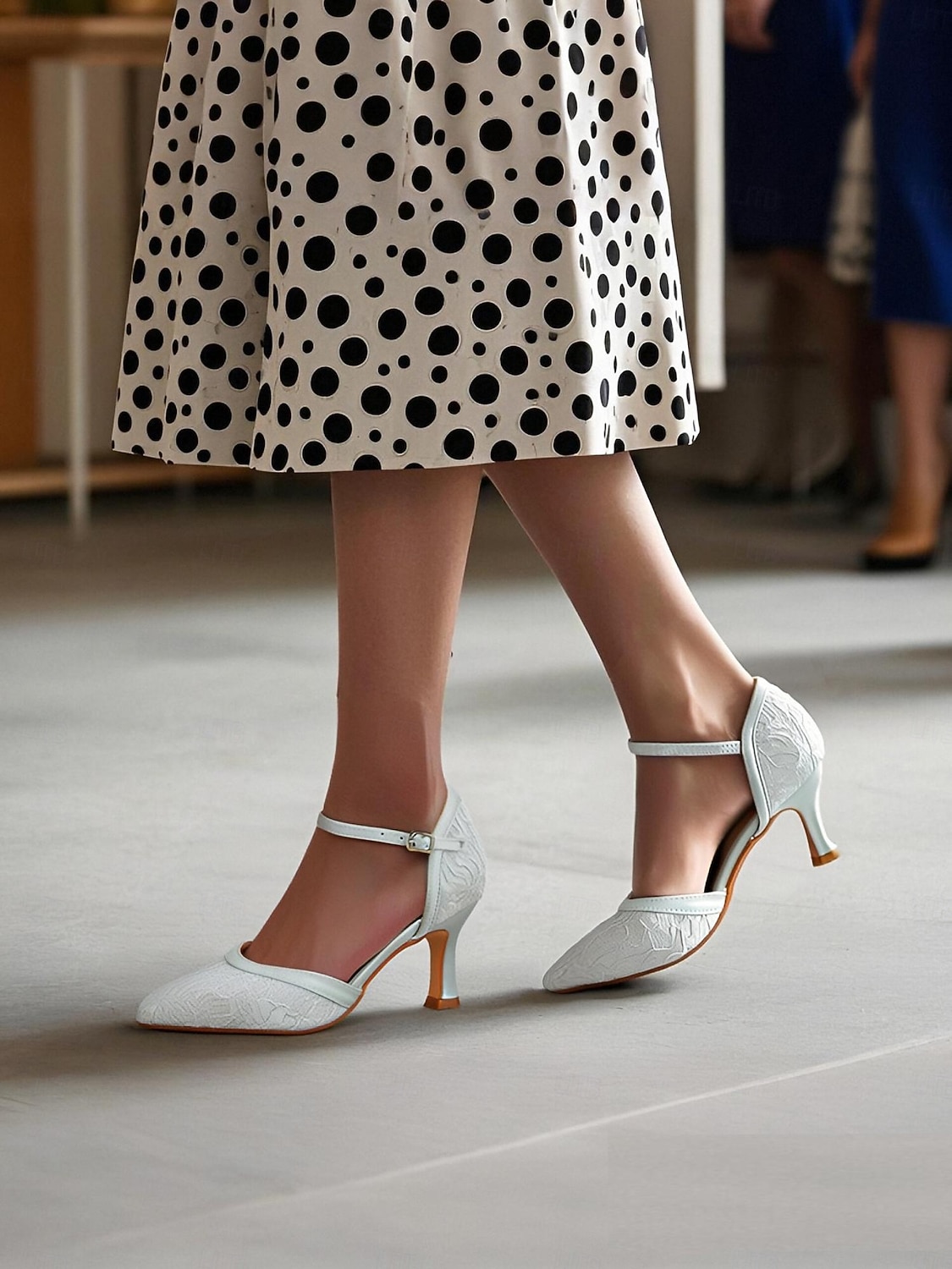 Women's 1950s Lace Ankle Strap Heels – Elegant Pointed Toe Kitten Heel Shoes for Weddings, Parties, and Formal Occasions 2025 - $46.99 –P1