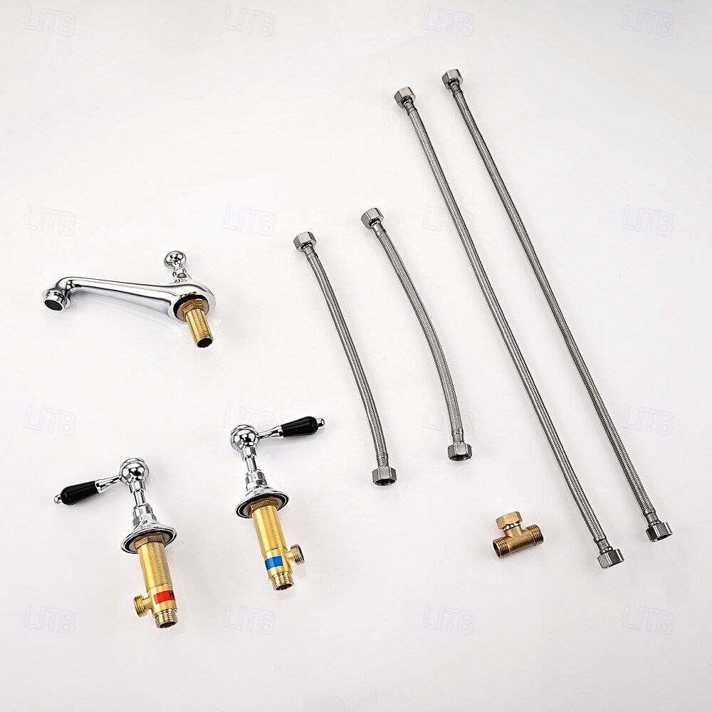 Robinet lavabo - Séparé Plaqué Diffusion large Deux poignées trois trousBath Taps de 2025 ? $210.59 –P5