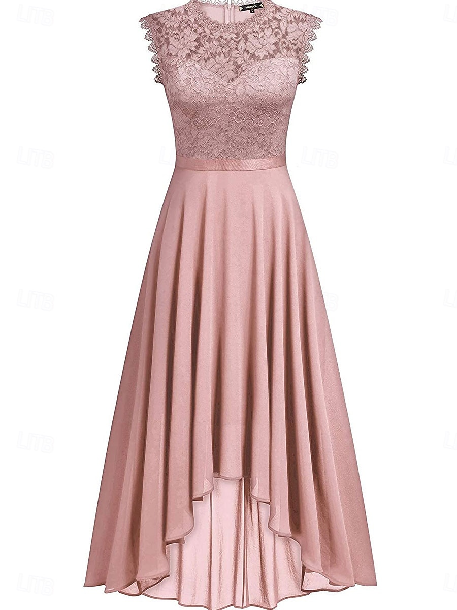 Jurk Moeder van de Bruid Jurk Bruiloft Gast Elegant Casual Ronde Hals Vloerlengte Polyester Mouwloos met Kant 2025 - $79.99 –P3