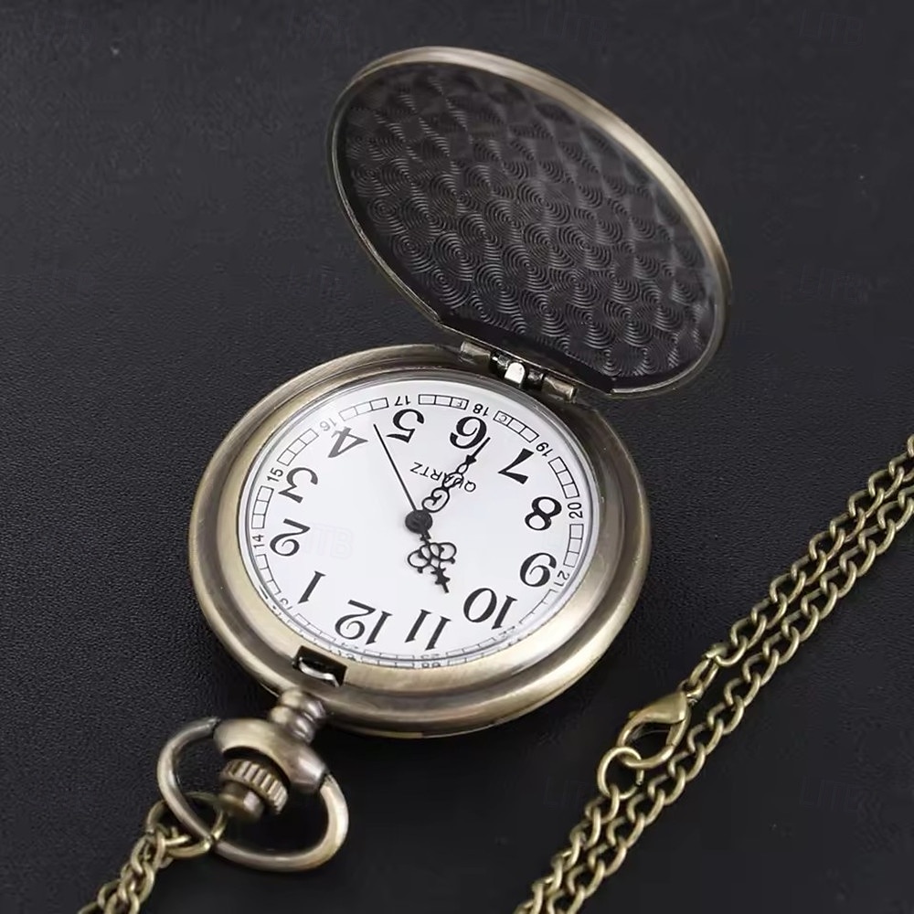 ceas de buzunar din cuarț cu emblemă crucii echitabile echitabile, ceas de buzunar de modă retro pentru bărbați și femei, pandantiv, cel mai bun cadou al studentului 2025 - $17.99 -P5