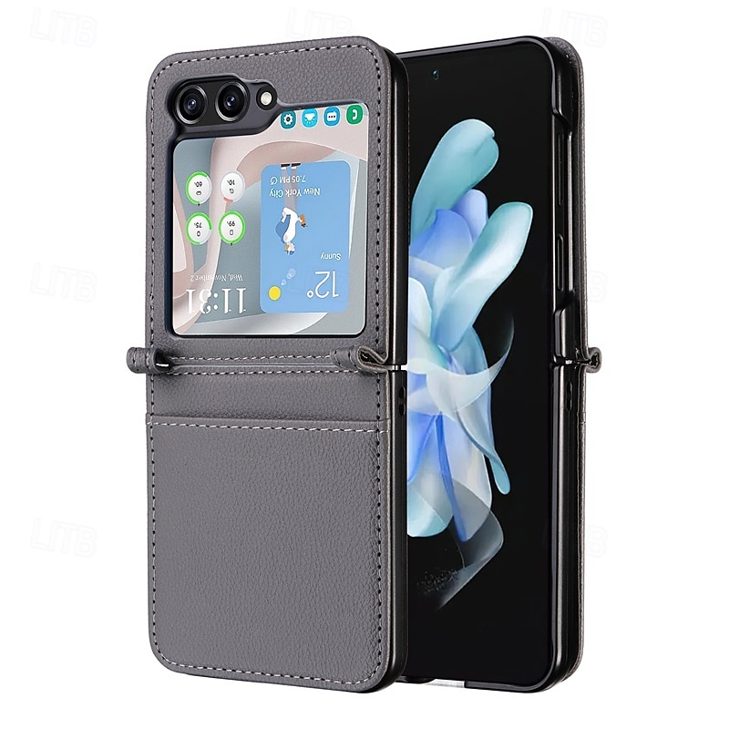 telefoon hoesje Voor Samsung Galaxy Z Flip 7 Z-flip 6 Z Flip 5 Z Flip 4 Achterkant Magnetisch Ondersteuning draadloos opladen Kaartsleuf Retro TPU PU-nahka 2025 - $15.99 –P8