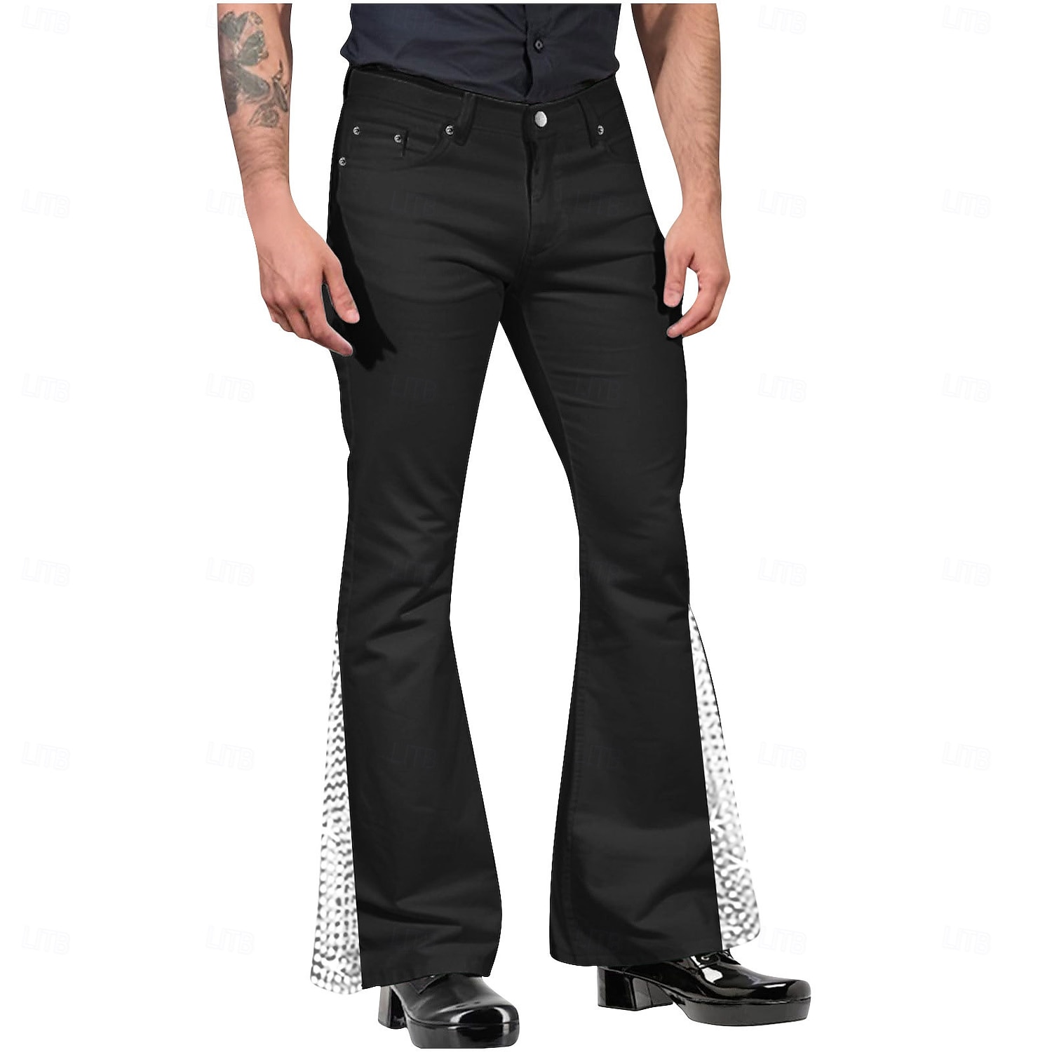 Retro Antiguo Años 60 Hippie Pantalones Los pantalones de campana Hippie Brillantes Brillante Hombre Víspera de Todos los Santos Carnaval Mascarada Fiesta y Noche Festival de Música Desfile del 2025 - $25.99 –P10