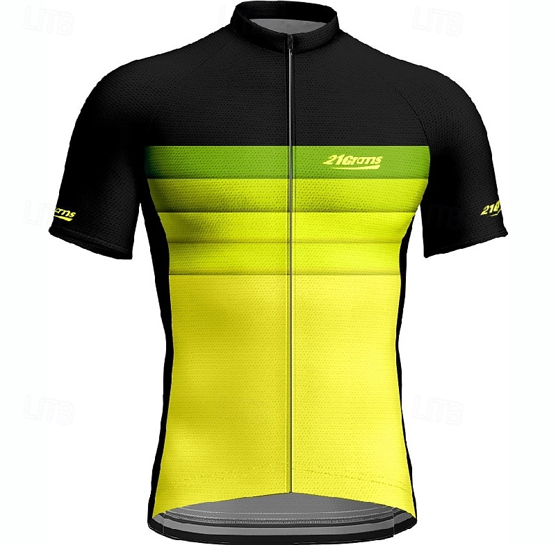 Męskie Koszulka rowerowa Gradient Krótki rękaw Rower Tee Tshirt Dżersej z 3 tylnymi kieszeniami Kolarstwo górskie Szybkie wysychanie Anatomiczny kształt Odprowadzające wilgoć Oddychający Sport Żółty 2026 - $28.99 –P15