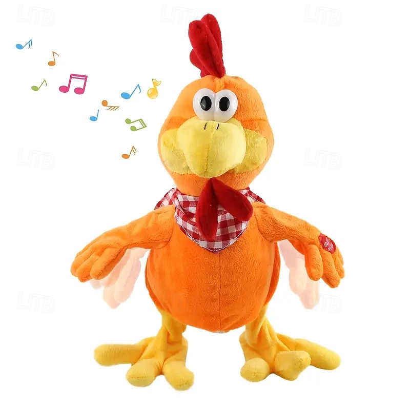 găină târâit muzicale animale de pluș plușuri plimbări cântând fluturând cocoș cadou de Paște fericit pentru tineri jucărie electronică interactivă de plus pentru băieți fete păpușă perfectă de joc 2025 - $46.99 –P1