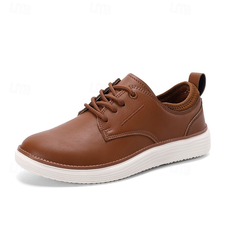 Men's Navy Blue Leather Oxford Shoes – Classic Lace-Up Dress Shoes for Business & Formal Events 2025 - $32.99 –P1