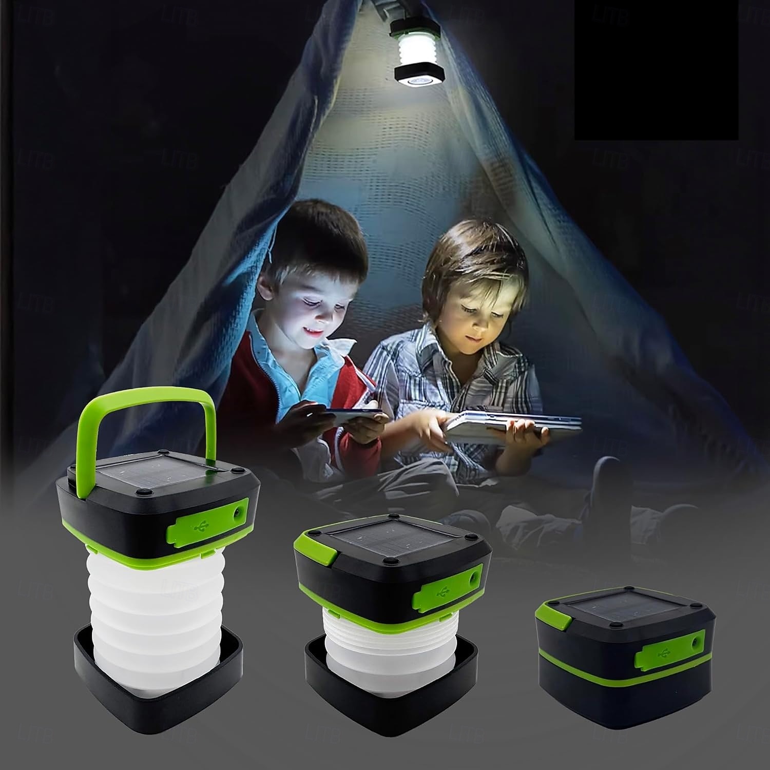 Luces LED solares exteriores linternas de camping solares plegables linternas linternas de mano LED recargables por USB lámpara a prueba de agua y portátil para camping emergencias apagones huracanes 2026 - $24.99 –P1