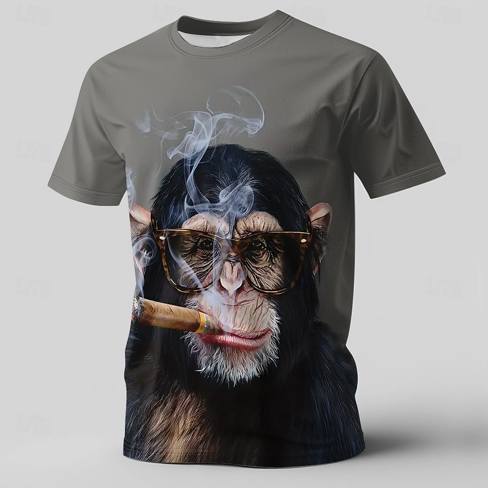 Pánské Orangutan Legrační Tričko Krátký rukáv tričko 3D tisk Tričkový Košile Přehnaný Designové Párty Dovolená Šedá Léto Jaro Oblečení S M L XL XXL XXXL 2025 - $17.99 –P1