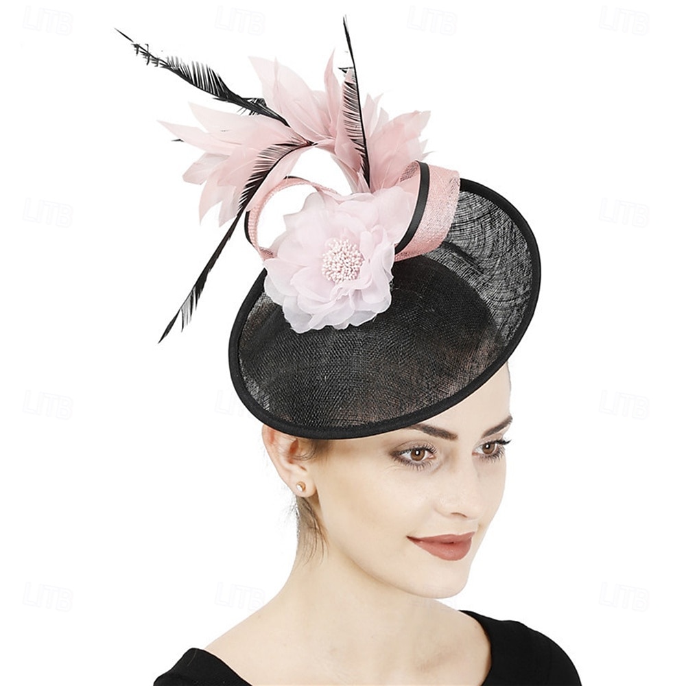 Kopfstück Federn Sinamay Hochzeit Abendgesellschaft Elegant Hochzeit Mit Feder Kopfschmuck Kopfbedeckung 2025 - $30.99 –P2