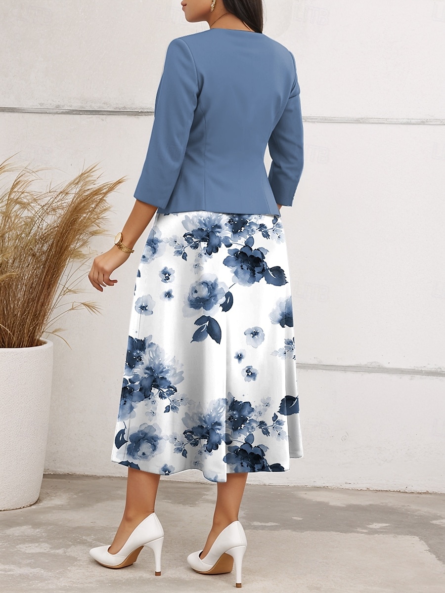 Set Rochie pentru Femei Rochie Midi Rochie A Line Rochie de Vară Casual Imprimeu Floral Mâneci Jumătate Decolteu Crew Vacanță Întâlnire Roz Albastru Mov Vară Primăvară Ajustare Regulată 2025 - $36.99 –P2