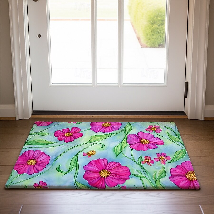 Florale Fußmatte Küchenmatte Bodenmatte Rutschfeste Teppich Ölfester Teppich Innen Außen Matte Schlafzimmer Dekor Badezimmermatte Eingangszone Frühling Sommer 2025 - $12.49 –P1