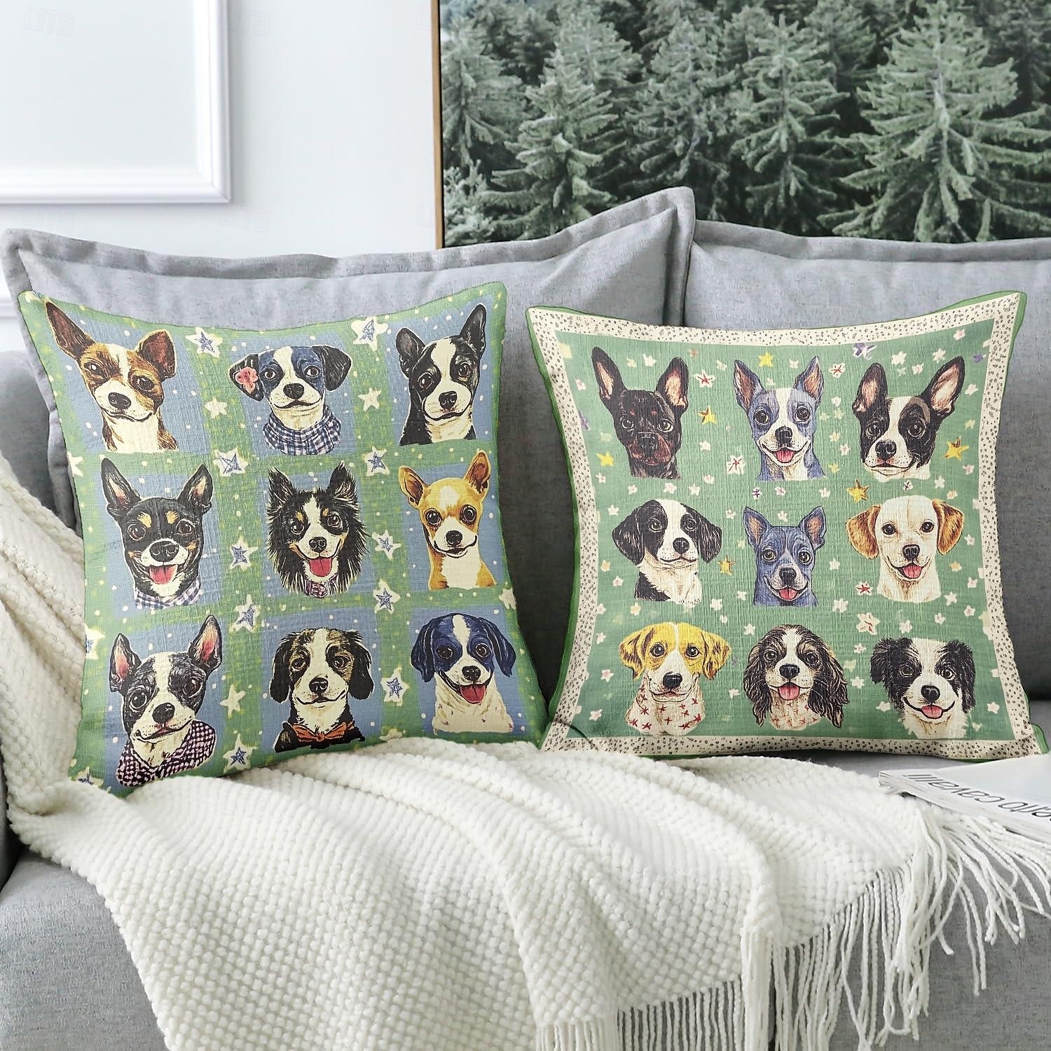 Søte hunder dekorative kasteputer dekkevne 1PC myk kvadratisk sofa pute omslag putetrekk soverom stue sofa stol dyrevenn 2025 - $12.99 –P8
