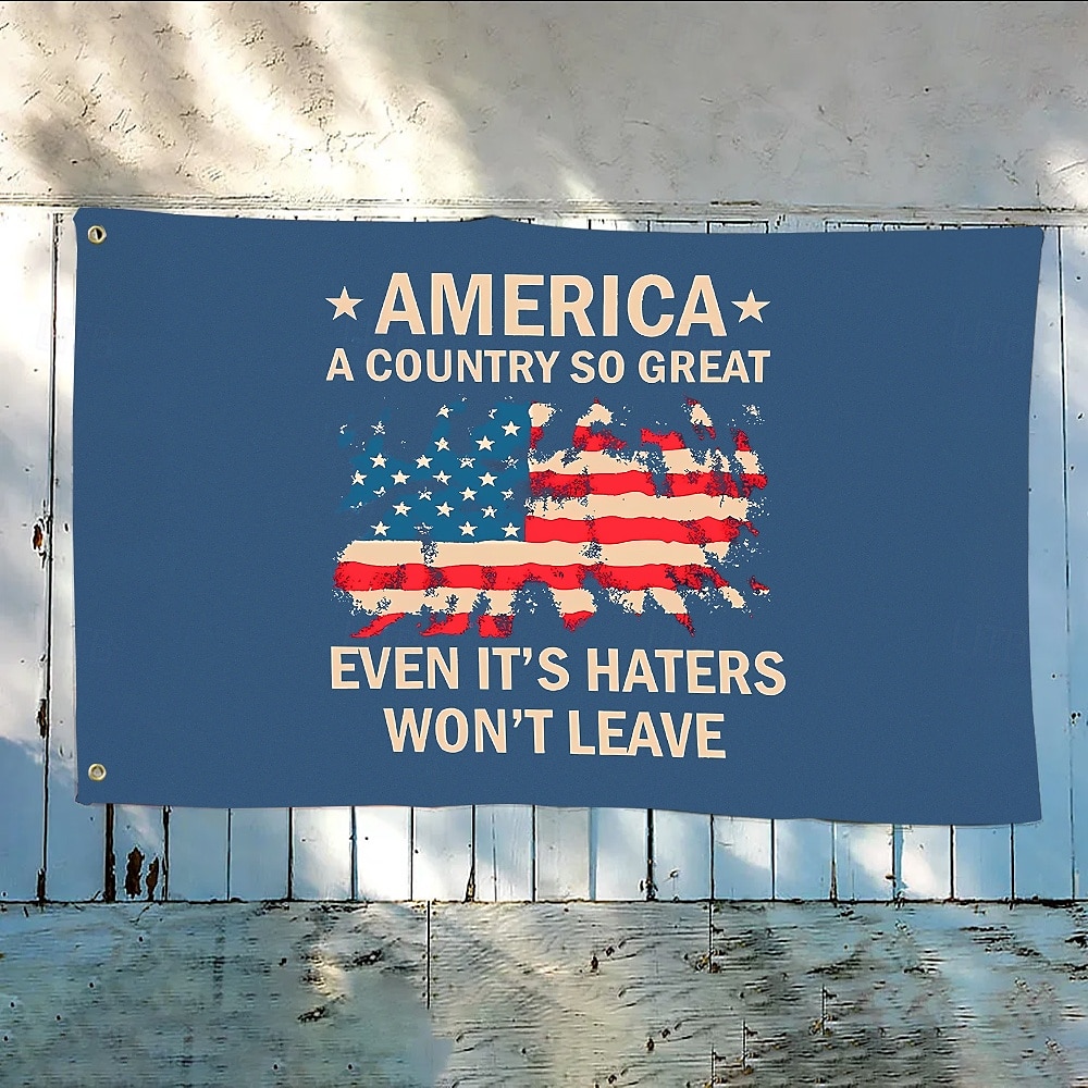 Steag patriotic 4 iulie Exterior Interior cu gromete Ziua Independenței Decoruri pentru curte și grădină americană Banner semn de sărbătoare 2025 - $10.49 –P12