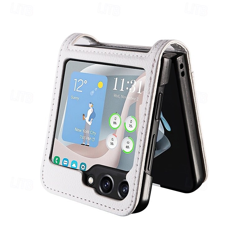 telefoon hoesje Voor Samsung Galaxy Z Flip 7 Z-flip 6 Z Flip 5 Z Flip 4 Achterkant Magnetisch Ondersteuning draadloos opladen Kaartsleuf Retro TPU PU-nahka 2025 - $15.99 –P1