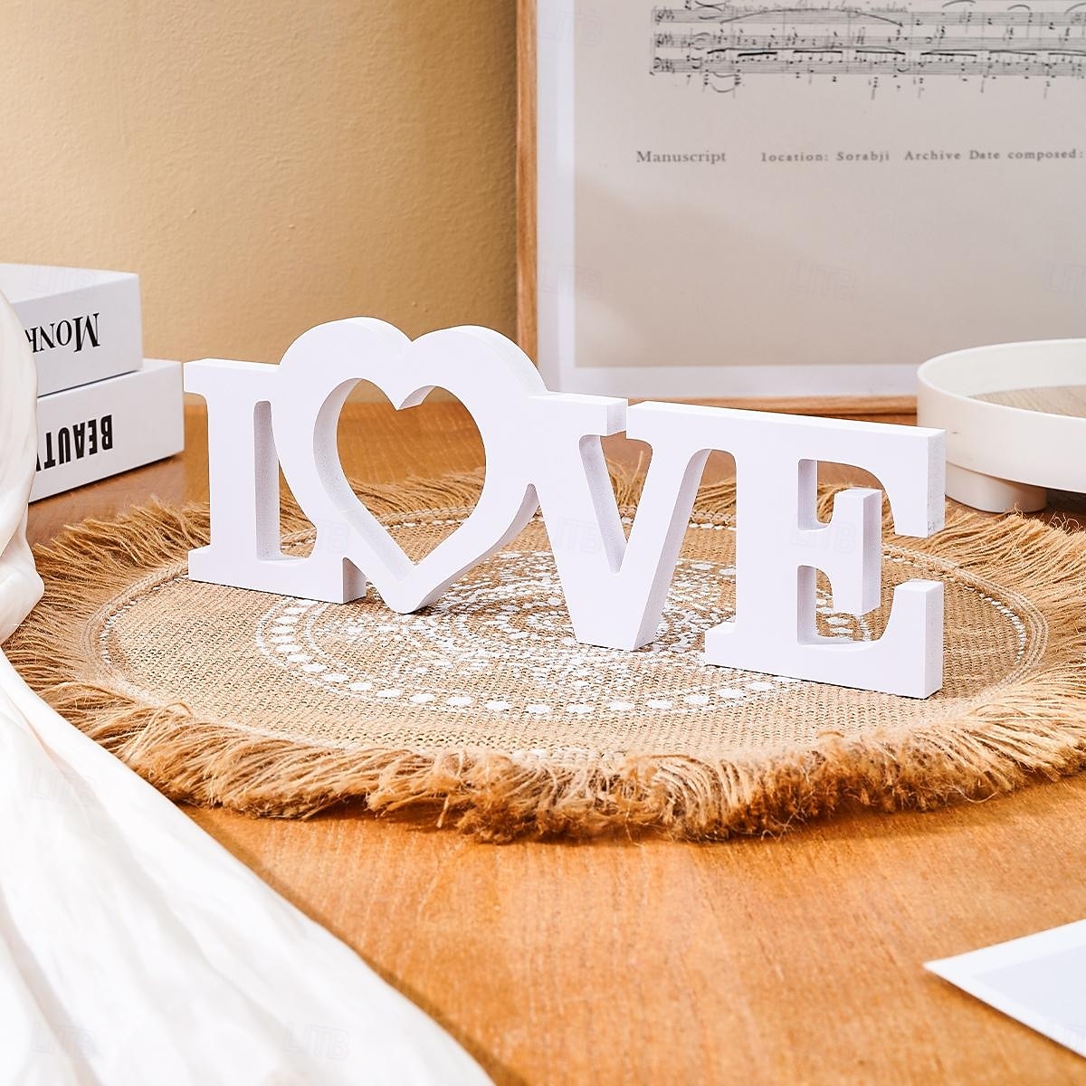 Белая буква «любовь» для украшения стола, отдельно стоящая вывеска из ПВХ, романтическое украшение на день святого Валентина, свадьбу, годовщину, теплое украшение для рабочего стола в помещении для 2026 - $9.99 –P10