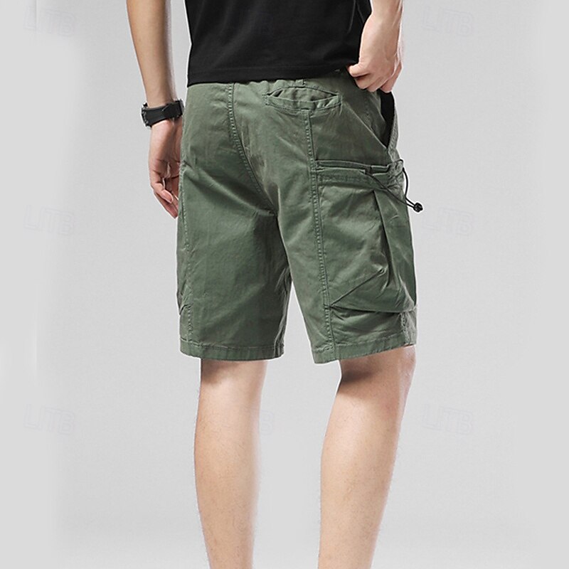 Homens Bermuda Cargo Calção Shorts de verão Com Cordão Cintura elástica Bolso multi Tecido Conforto Vestível Comprimento do joelho Ao ar livre Esporte Diário Moda Casual Preto Vinho de 2025 por $35.99 –P9