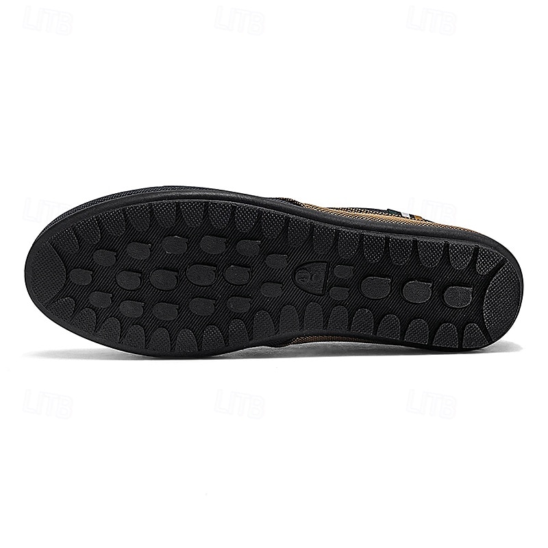 sapatos masculinos casuais com cadarço em bege e azul marinho, design exclusivo em tecido, perfeitos para o estilo e conforto do dia a dia de 2025 por $24.99 –P7