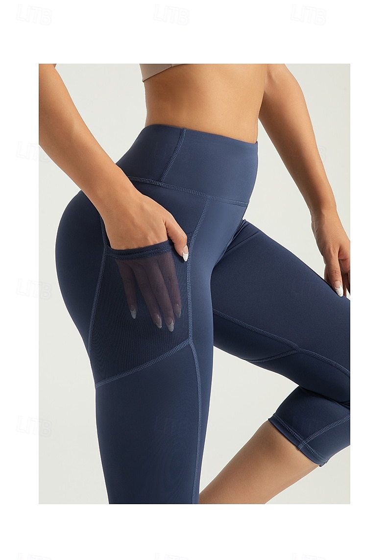 Women's Gym Shorts Yoga Shorts Workout Shorts Side Pockets Butt Lift Tummy Control High Waist Pilates Gym Workout Workout Capri Leggings Solid Color Dark Pink Black Pink Spandex Sports Activewear 2026 - $25.99 –P8