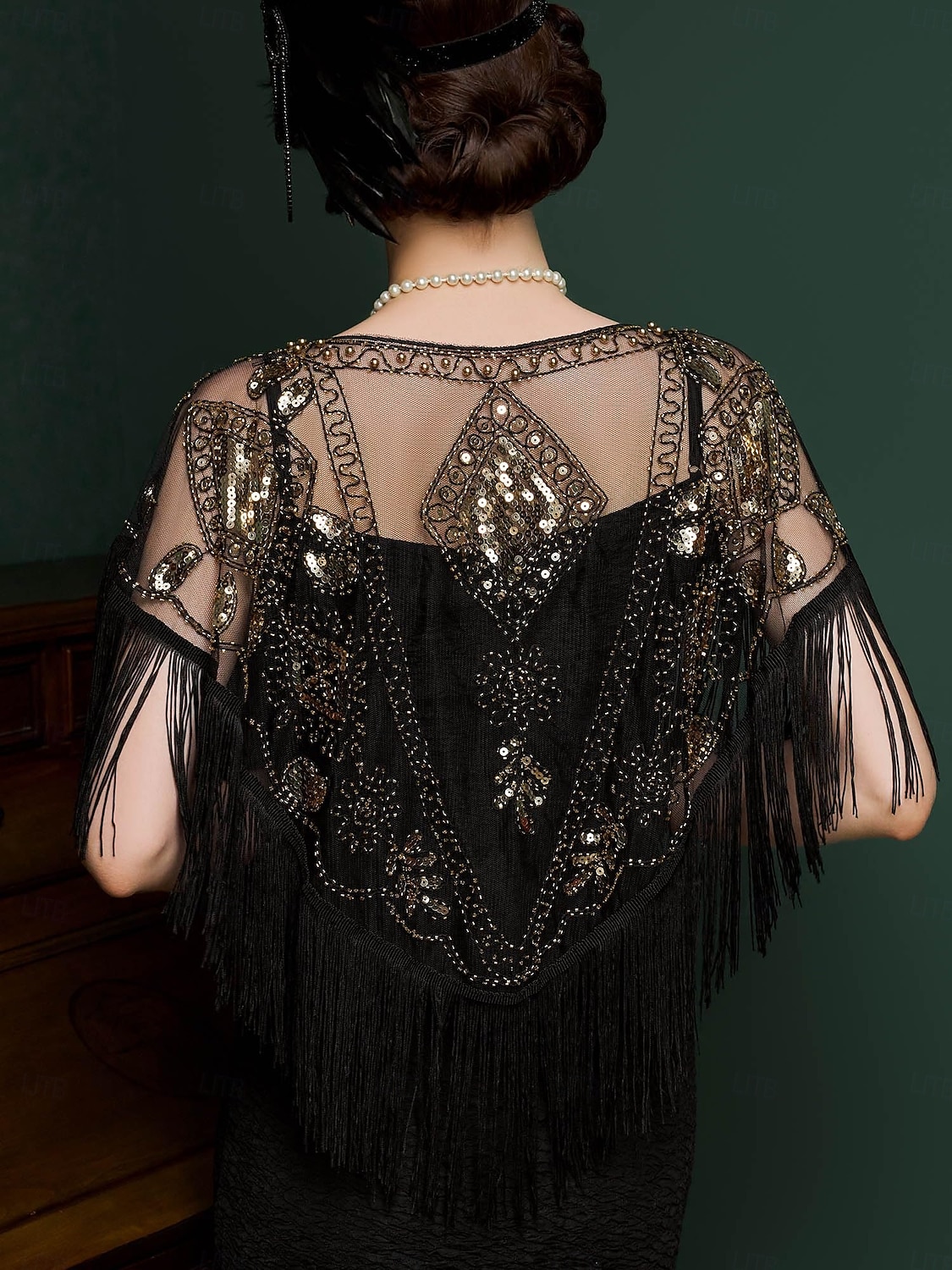 Retro Vintage Roaring 20s 1920s Scarf Wrap Shawls The Great Gatsby Flapper Girl Sequins Tassel Fringe Fancy Dress Women's Carnival Wedding Evening Party Masquerade Adults' Shawl 2025 - $22.99 –P7