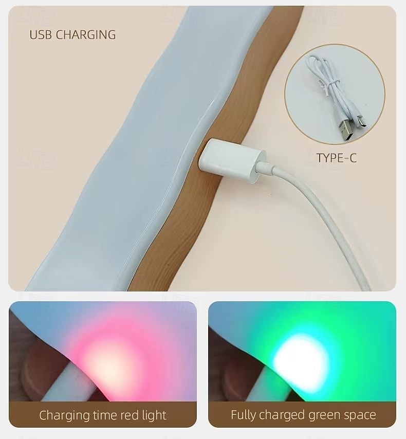 36W Rotating LED Deco Night Light Wall Light Magnetic Fill Light  Type-C Rechargeable Wood-Grain Light Touch Makeup Mirror Light Detachable Cabinet Light 1PC  Warm White and White 2026 - $24.99 –P7