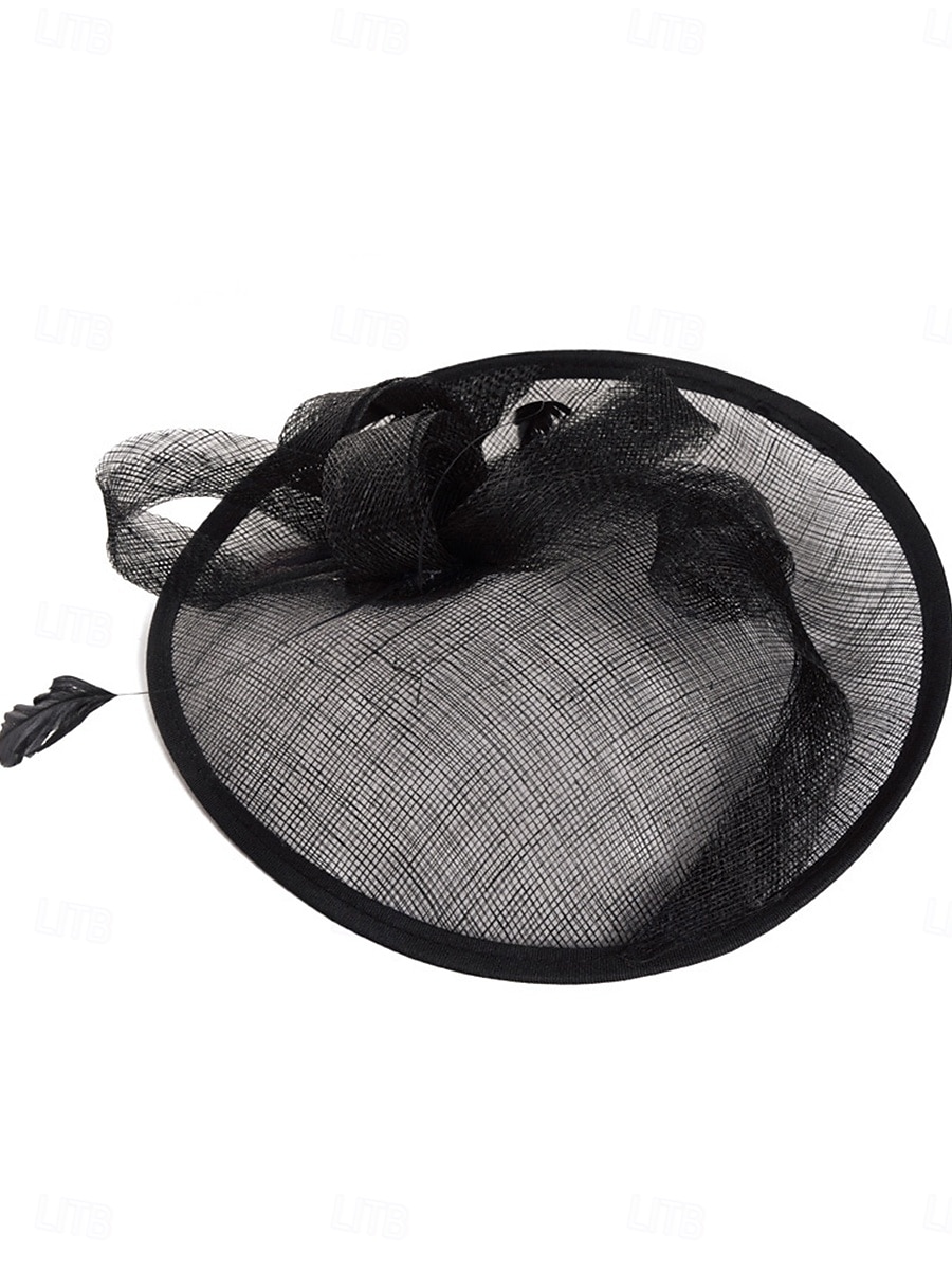 Coiffure Polyester Imitation Lin Chapeau Fedora Mariage Élégant ancien Avec Plume Casque Couvre-chef de 2025 ? $24.99 –P5