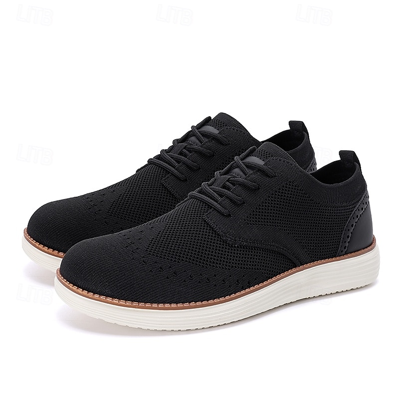 Men's Breathable Knit Brogue Sneakers - Casual Lace-Up Lightweight Shoes for Daily Wear & Walking 2025 - $34.99 –P4