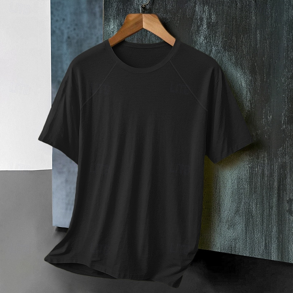 Men's T Shirt Muscle Shirt Moisture Wicking Shirts Short Sleeve Crew Neck Summer Plain Sports Lightweight Sporty Athletic Fitness Gyms Red black White Black Top Tee for Men 2026 - $10.99 –P13