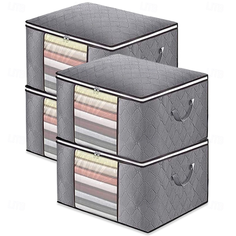 4-Pack Heavy-Duty Storage Bags with Zipper Under Bed Storage Waterproof Moving & Travel Storage Organizers Foldable Reinforced Handles for Clothes, Bedding,Blankets Space-Saving,Vertical Style 2026 - $24.99 –P1