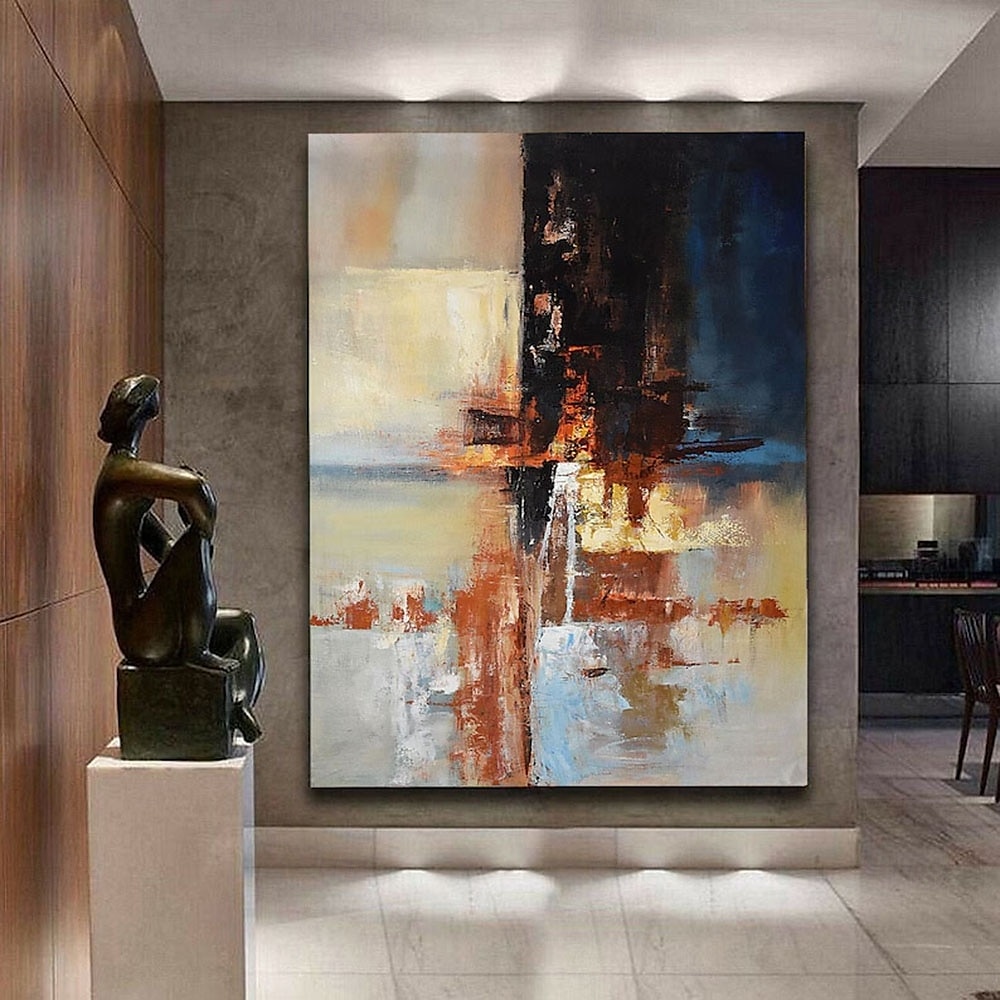 Handmade Thick texture  Oil Paintings On Canvas Wall Art Decoration Modern Abstract Tree Picture For Home Decor modern Painting Abstract Landscape painting 2025 - $116.99 –P1