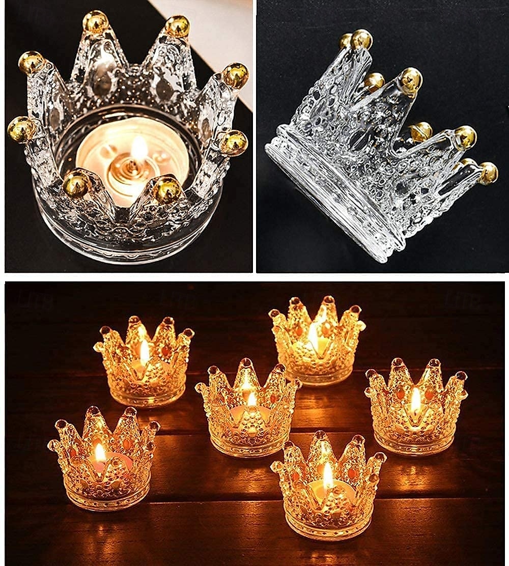 kristály gyertyatartó (a gyertya nem tartozék), elegáns lakberendezés, ajándék apák napjára, anyák napjára, karácsonyra, valentin napra, évfordulóra, születésnapra, romantikus asztaldísz 2025 - $10.99 –P4