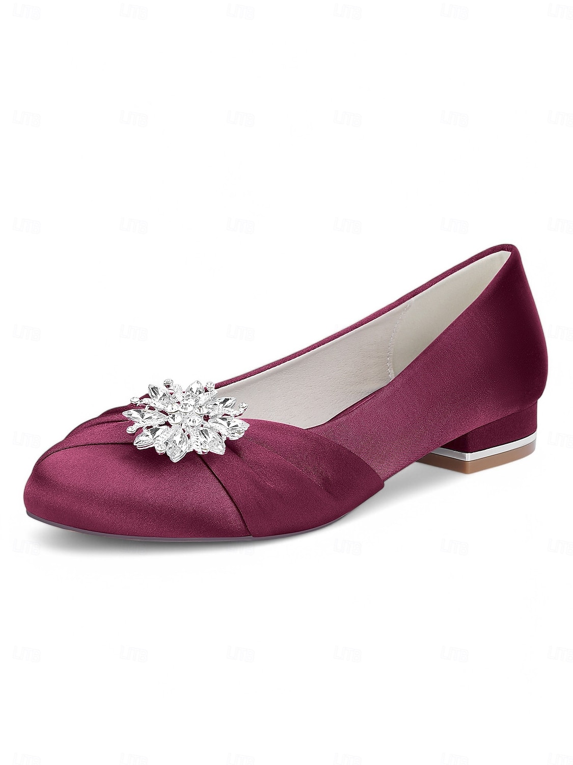 Mulheres Sapatos De Casamento Casamento Sapatilhas de casamento Cristais Sem Salto Ponta Redonda Moda Cetim Mocassim Prata Preto Branco de 2026 por $69.99 –P3