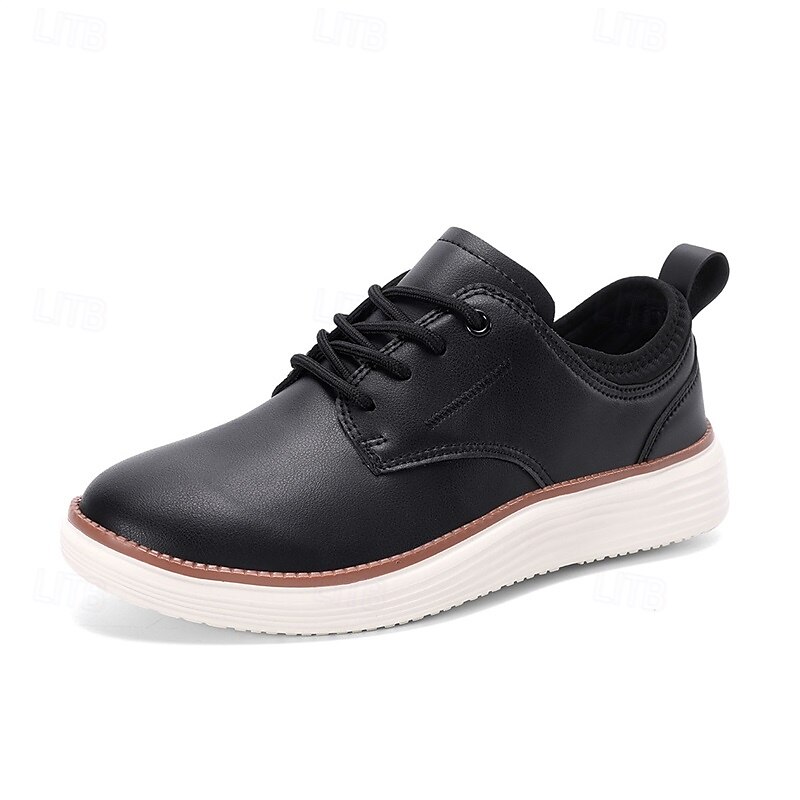 Men's Navy Blue Leather Oxford Shoes – Classic Lace-Up Dress Shoes for Business & Formal Events 2025 - $32.99 –P2