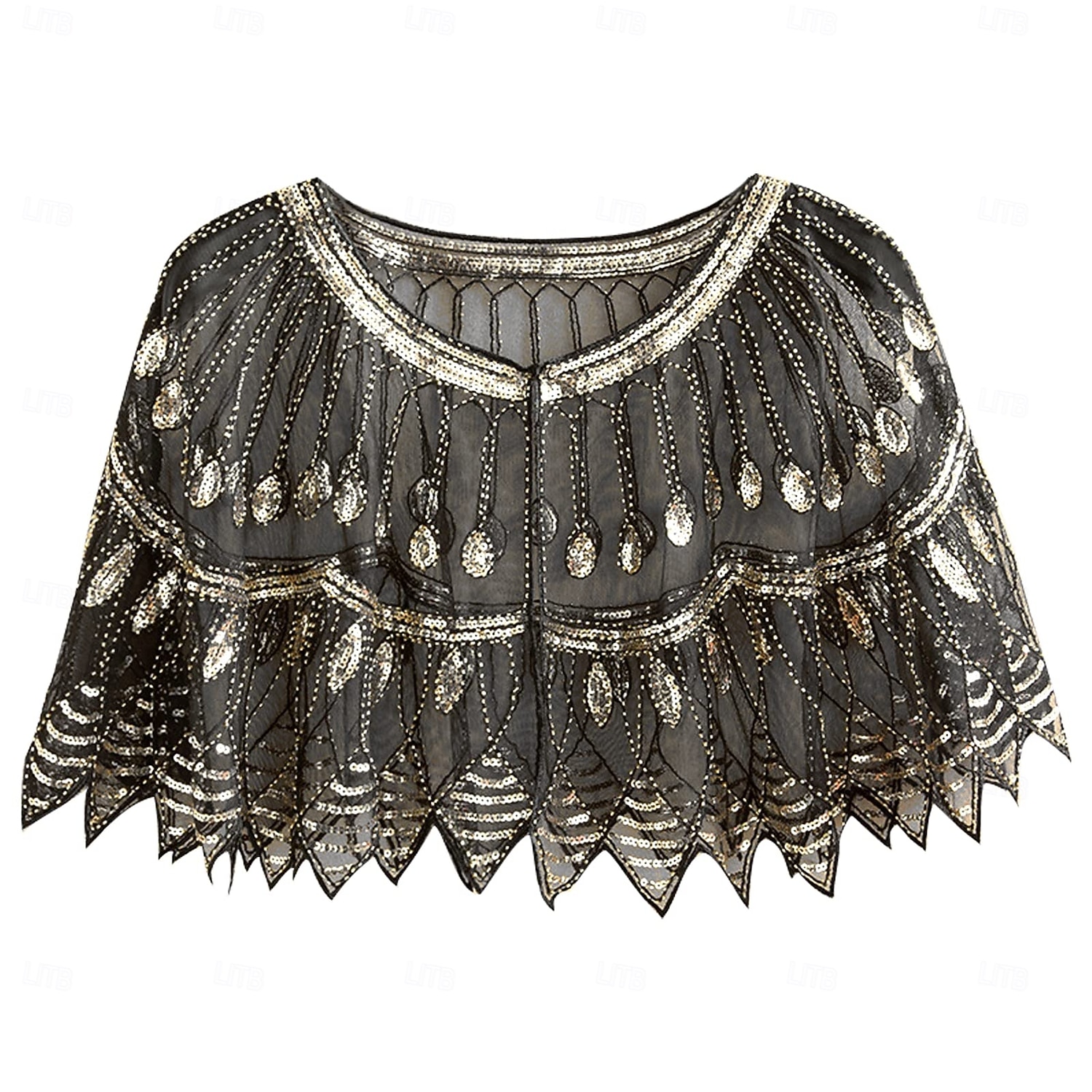 Rugido 20s 1920s Retro Antiguo Chales estilo flapper El gran Gatsby Chica de la aleta Lentejuelas Franja Disfraz Mujer Carnaval Fiesta de Noche Boda Mascarada Adulto Chal 2026 - $15.49 –P3