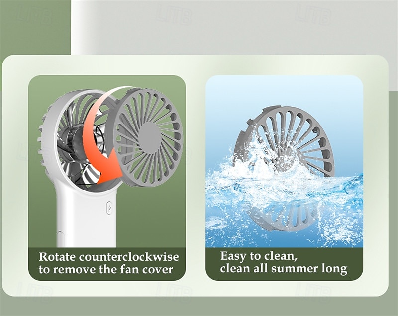 Opvouwbare cartoon mini ventilator – USB oplaadbare handventilator met wandelgesp ideaal voor kinderen of reizen 2025 - $8.99 –P7