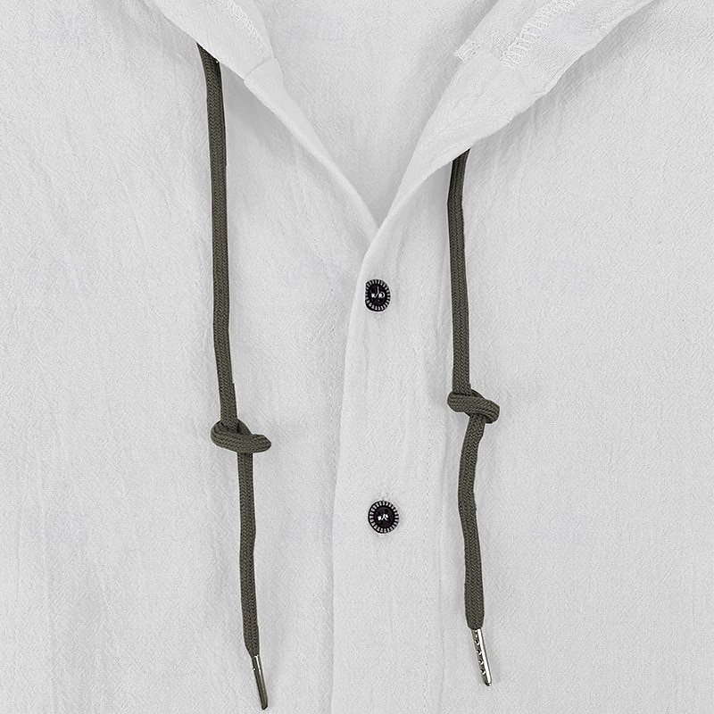 Herren Weißes Baumwollhemd Minimalistisches Aloha-Shirt Freizeithemd Knopfhemd Baumwollhemd Kokospalme Urlaub Straße Schwarz Weiß Blau Khaki Langarm Mit Kapuze Frühling & Sommer Bekleidung Button-Down 2025 - $26.99 –P5