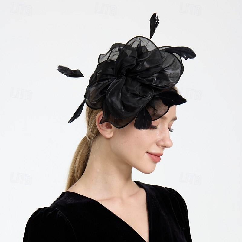 Helm Organza Bruiloft Avond Feest Elegant Bruiloft Met Pure Kleur Helm Hoofddeksels 2025 - $12.99 –P3