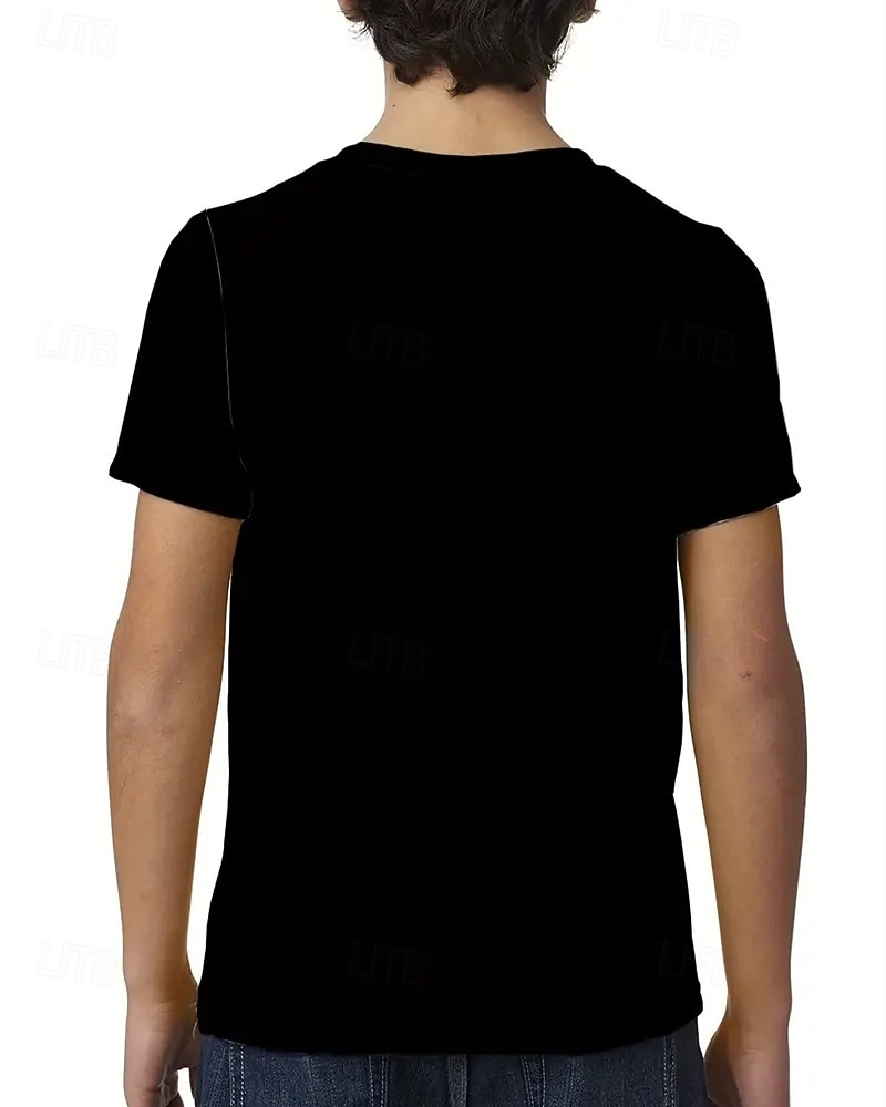 2026年 男の子 3D バニー Tシャツ Ｔシャツ 半袖 夏 春 ファッション ベーシック 子供 4〜12年 クルーネック アウトドア カジュアル 日常 レギュラー  コレクション – $15.49 –P3