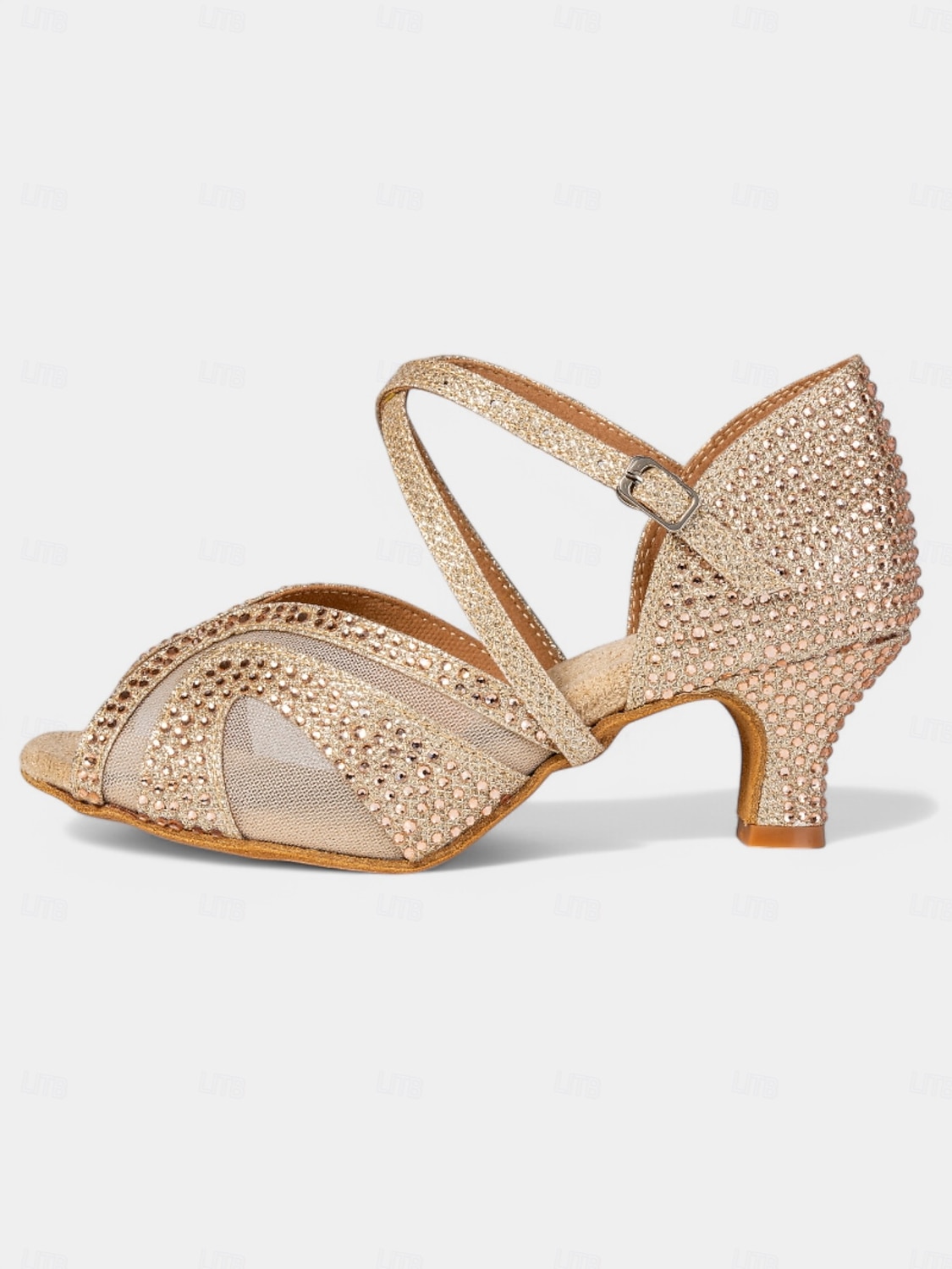 kvinners glitrende rhinestone latinske dansesko - peep toe, justerbare stropper, høyhælte ballroomsandaler for salsa, tango og ytelse 2025 - $46.99 –P3