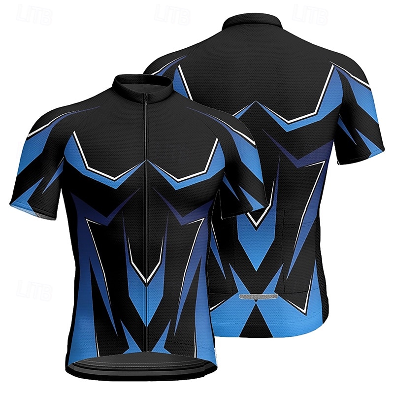 Homme Maillot Velo Cyclisme Manche Courte Cyclisme Tee-shirt Maillot avec 3 poches arrière VTT Vélo tout terrain Respirable Séchage rapide Conception anatomique Mèche Bleu Vert Des sports Vêtement de 2025 ? $25.99 –P11