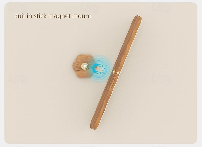 36W Rotating LED Deco Night Light Wall Light Magnetic Fill Light  Type-C Rechargeable Wood-Grain Light Touch Makeup Mirror Light Detachable Cabinet Light 1PC  Warm White and White 2026 - $24.99 –P2