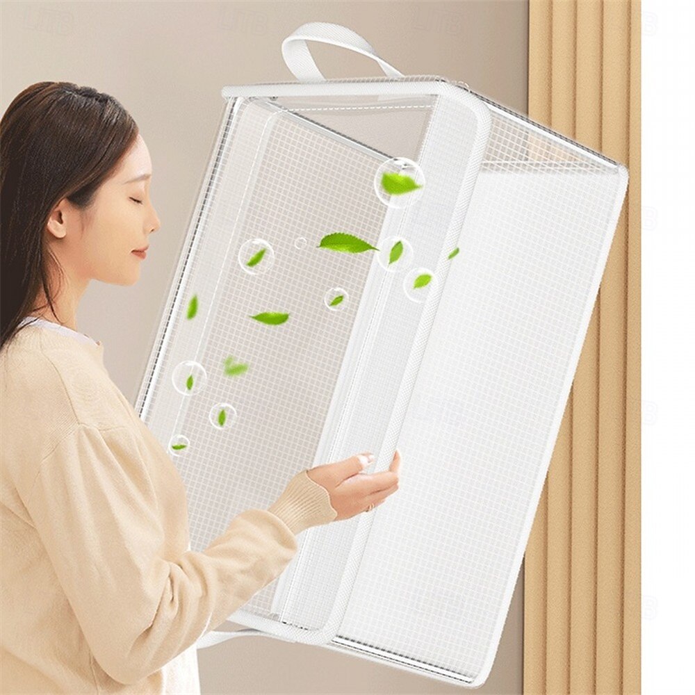 Clear Clothing Storage Box with Lid, Large Capacity Transparent Drawer Organizer, PVC Wardrobe Storage Container for Blankets, Clothes, and Fabric Organization 2025 - $11.49 –P10