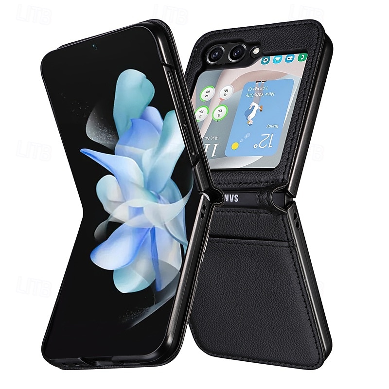 telefoon hoesje Voor Samsung Galaxy Z Flip 7 Z-flip 6 Z Flip 5 Z Flip 4 Achterkant Magnetisch Ondersteuning draadloos opladen Kaartsleuf Retro TPU PU-nahka 2025 - $15.99 –P4
