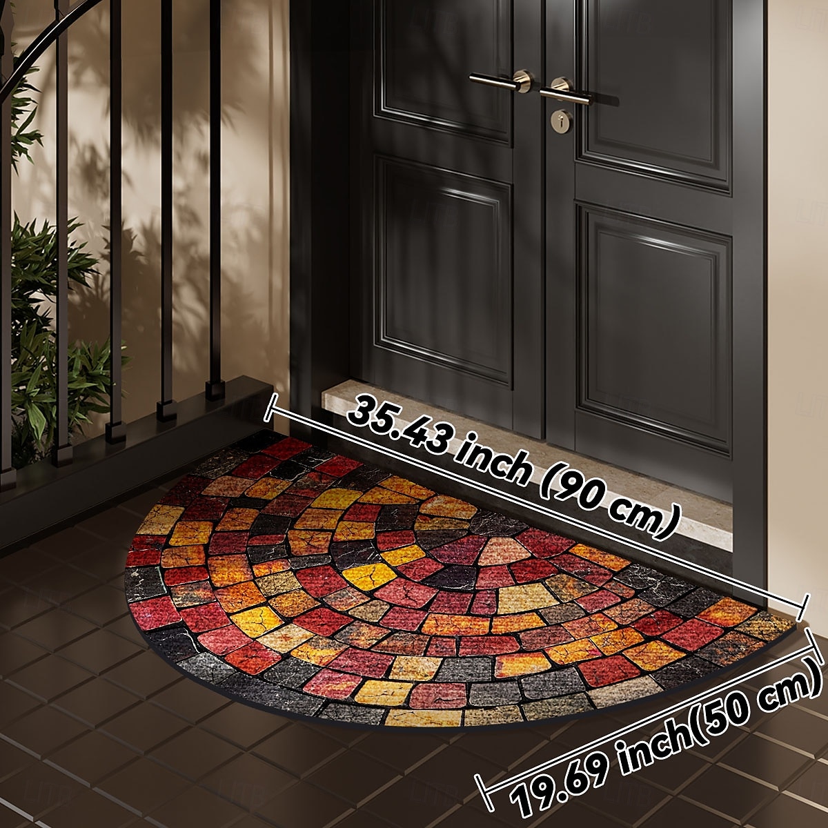 Cobblestone Semi-round Doormat Kitchen Mat Floor Mat Non-Slip Area Rug Oil Proof Rug Indoor Outdoor Mat Bedroom Decor Bathroom Mat Entrance Rug Spring Summer 2025 - $12.49 –P7